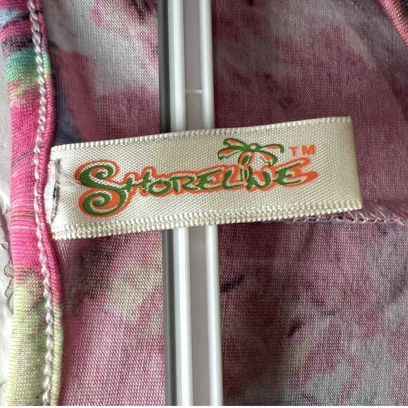 Shoreline artsy abstract wacky cold shoulder tunic top womens large lagenlook - Picture 3 of 8